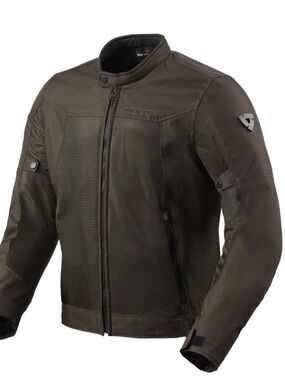 Revit Eclipse 2 Jacket Black Olive Motorcycle Jacket w/ Arm Pads, Size XL